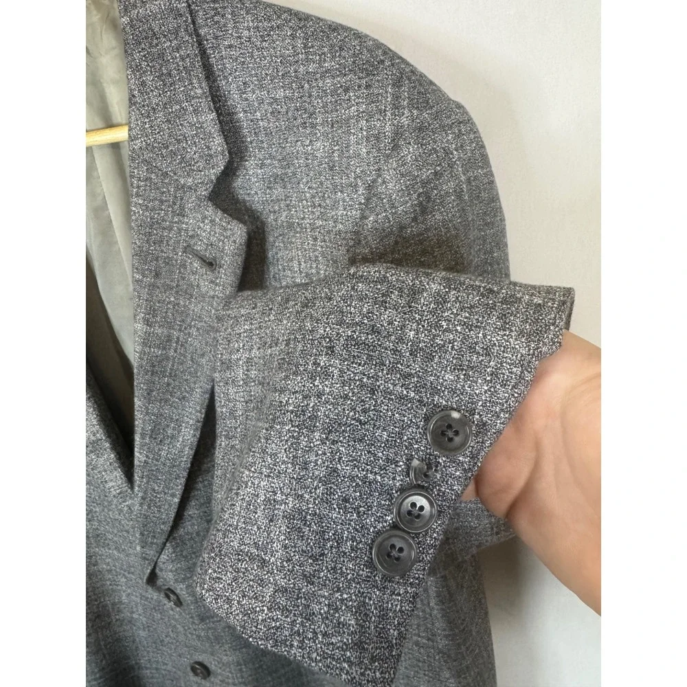 Armani Collezioni Giorgio Mens Grey Viscose Blazer Sport Coat 46R Made in Italy